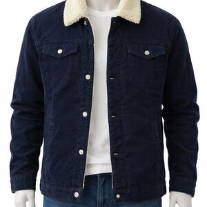 Men's Classic Navy Sherpa Jacket NWT